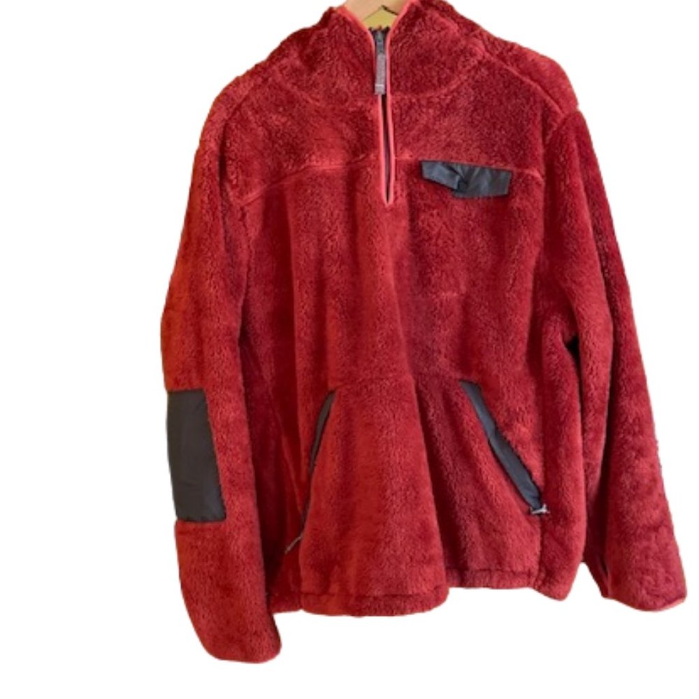 TRU GRIT Mens, New, Fleece Pullover, Rust color, Large